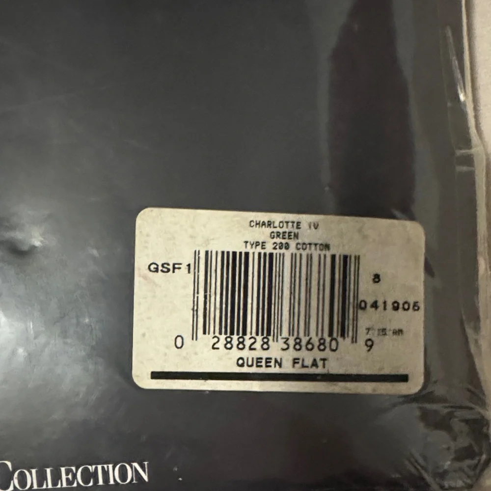 Ralph Lauren Charlotte IV Green Floral Queen Flat Sheet 200 Thread Cotton New